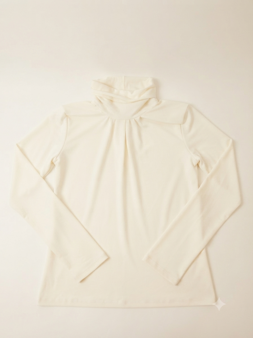 Papillon blanc cream draped cowl neck long sleeve top